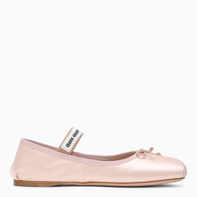 Miu Miu Orchid Silk Satin Ballerina Women In Pink