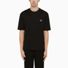 PRADA PRADA BLACK COTTON CREW-NECK T-SHIRT MEN