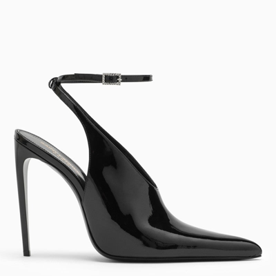 Saint Laurent Kendall Patent-leather Slingback Pumps In Black