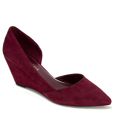 Kenneth Cole New York 'ellis' Half D'orsay Wedge Pump In Wine Suede