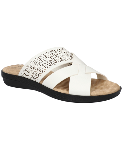 Easy Street Coho Lasercut Slide Sandal In White