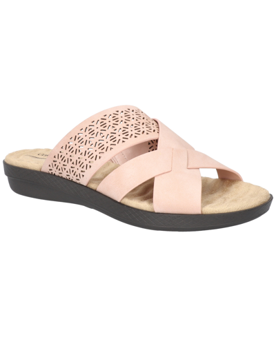 Easy Street Coho Womens Laser Cut Man Made Strappy Sandals In Blush