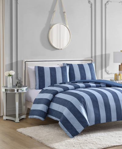 Juicy Couture Denim Stripe 2-pc. Reversible Comforter Set, Twin/twin Xl In Blue Stripe