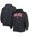 Champion Men's  Heather Charcoal Ohio State Buckeyes Big And Tall Arch Over Logo Powerblend Pullover In Heather Charcoal