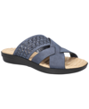 Easy Street Coho Lasercut Slide Sandal In Navy