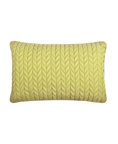 J By J Queen Cayman Quilted Decorative Pillow, 12" X 40" In Chartreuse