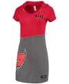 REFRIED APPAREL WOMEN'S REFRIED APPAREL RED AND PEWTER TAMPA BAY BUCCANEERS HOODED MINI DRESS