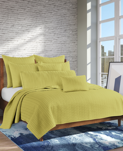 J By J Queen Cayman Quilt, Full/queen In Chartreuse