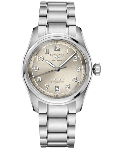 Longines Women's Swiss Automatic Spirit Chronometer Stainless Steel Bracelet Watch 37mm In Champagne