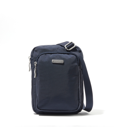 Baggallini Dual Zipper N/s Crossbody In French Navy