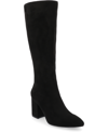 Journee Collection Wide Width Wide Calf Womens Ameylia Tru Comfort Foam Covered Block Heel Pointed Toe Boots In Black