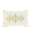 J Queen New York Noelle Boudoir Embellished Decorative Pillow, 15" X 22" In Winter White