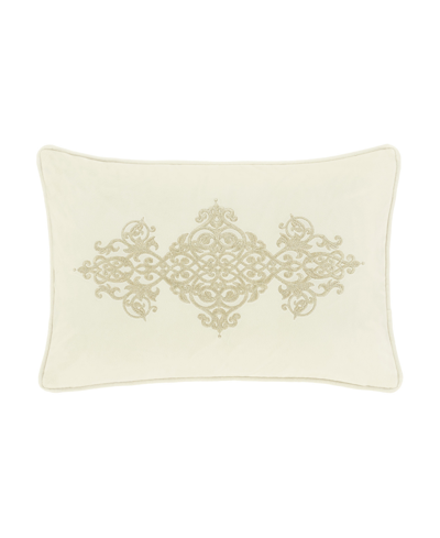 J Queen New York Noelle Boudoir Embellished Decorative Pillow, 15" X 22" In Winter White