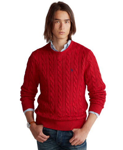 POLO RALPH LAUREN MEN'S CABLE-KNIT COTTON SWEATER