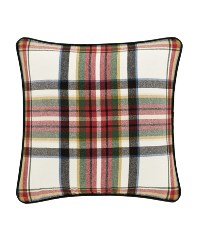 J Queen New York Christopher Plaid Decorative Pillow, 20" X 20" In Red