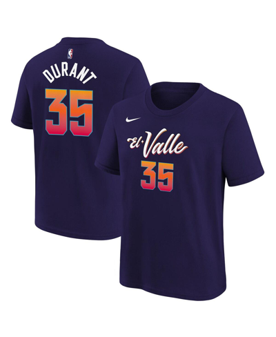 Nike Kids' Big Boys  Kevin Durant Purple Phoenix Suns 2023/24 City Edition Name And Number T-shirt