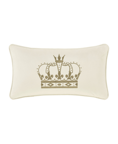 J Queen New York Townsend Crown Boudoir Decorative Pillow, 15" X 20" In Ivory