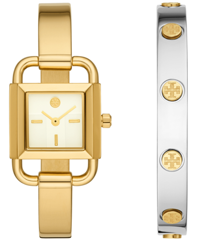 Tory Burch Women's Phipps Gold-tone Stainless Steel Bracelet Watch 22mm Gift Set In Multicolor