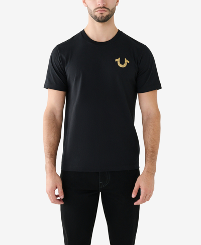 True Religion Men's Stamp Foil Short Sleeve T-shirt In Jet Black