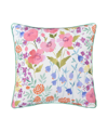 J BY J QUEEN JULES WILDFLOWER DECORATIVE PILLOW, 18" X 18"