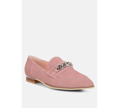 Rag & Co Ricka Chain Embellished Loafers In Pink