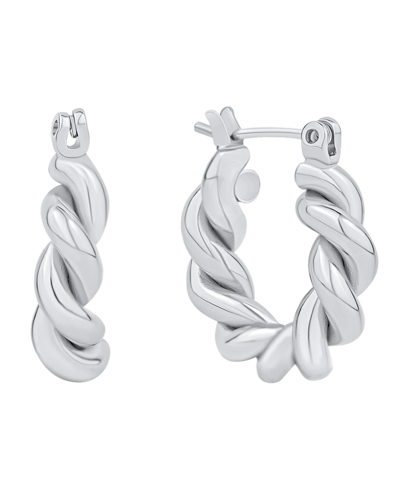 And Now This Silver-plated Or 18k Gold-plated Twisted Hoop Earring