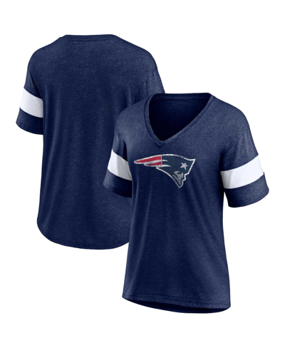 Fanatics Women's  Navy New England Patriots Plus Size Logo V-neck T-shirt