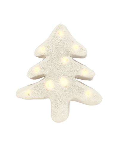 J Queen New York Teigen Christmas Tree Pillow With Lights In Winter White