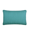 J By J Queen Cayman Quilted Decorative Pillow, 12" X 40" In Turquoise