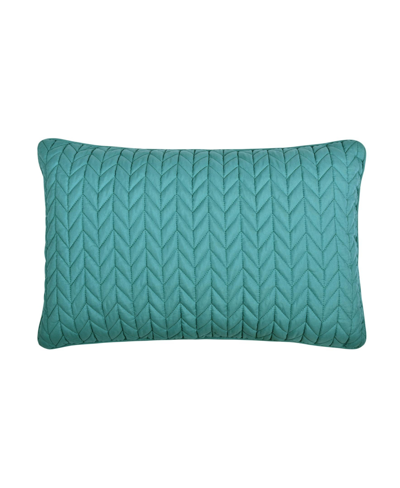 J By J Queen Cayman Quilted Decorative Pillow, 12" X 40" In Turquoise