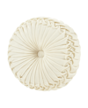 J Queen New York Noelle Tufted Decorative Pillow, 15" Round In Winter White