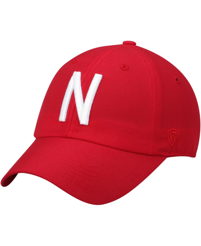 TOP OF THE WORLD MEN'S TOP OF THE WORLD SCARLET NEBRASKA HUSKERS STAPLE ADJUSTABLE HAT