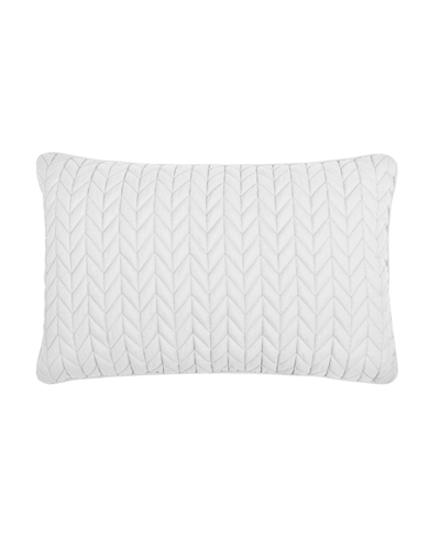 J By J Queen Cayman Quilted Decorative Pillow, 12" X 40" In White