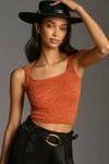 By Anthropologie The Hannah Seamless Textured Tank In Orange