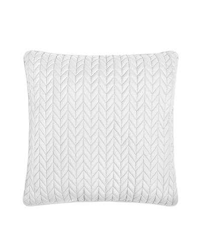 J By J Queen Cayman Quilted Decorative Pillow, 20" X 20" In White