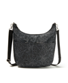 Baggallini Lunar Half Moon Crossbody In Midnight Blossom Print