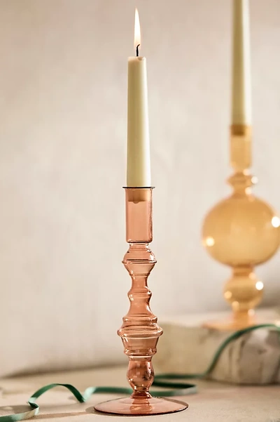 Terrain Tall Geo Taper Candle Holder In Pink