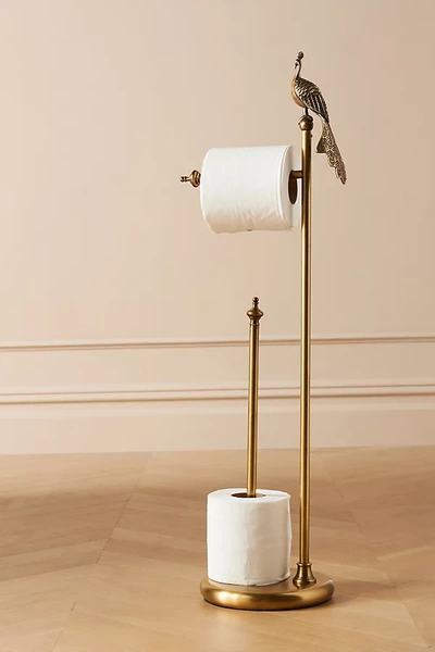 Anthropologie Ida Peacock Standing Toilet Paper Holder In Brown