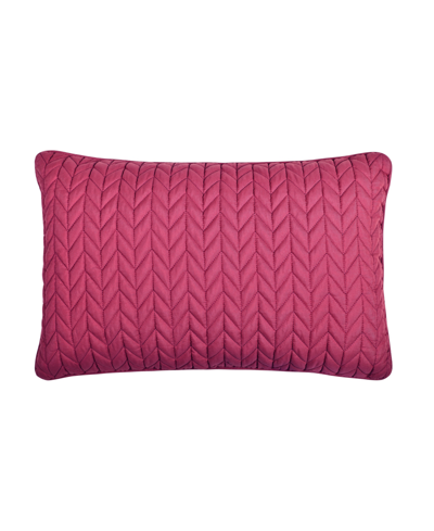 J By J Queen Cayman Quilted Decorative Pillow, 12" X 40" In Fuchsia