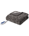 Beautyrest Zuri Oversized Faux Fur Heated Throw, 50 X 70 In Dark Grey