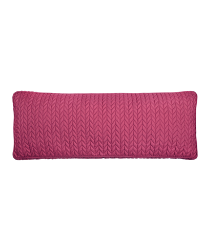 J By J Queen Cayman Quilted Decorative Pillow, 14" X 40" In Fuchsia