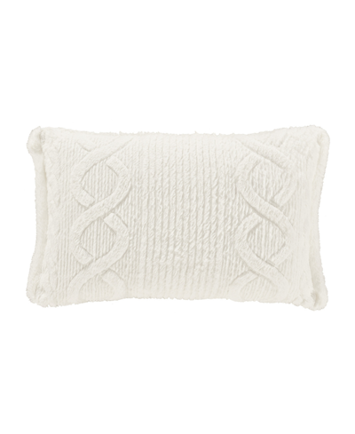J Queen New York Cava Boudoir Decorative Pillow, 15" X 20" In Winter White