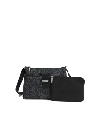 Baggallini 2- In-1 Crossbody With Pouch In Midnight Blossom,black