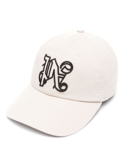 PALM ANGELS PALM ANGELS MONOGRAM-EMBROIDERED COTTON CAP