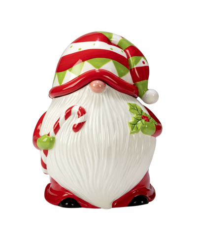 Certified International Holiday Magic Gnomes 3d Cookie Jar In White,red,green