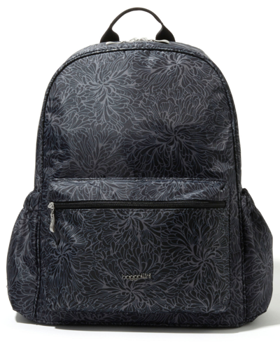 Baggallini On The Go Small Laptop Backpack In Midnight Blossom Print- Polyester