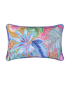 J By J Queen Hanalei Tropical Quilted Decorative Pillow, 12" X 20" In Turquoise