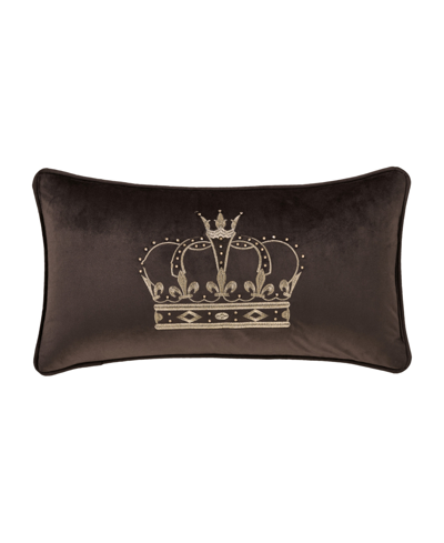 J Queen New York Townsend Crown Boudoir Decorative Pillow, 15" X 20" In Mink