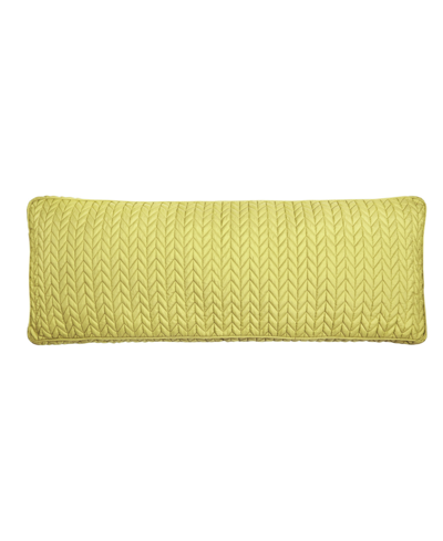 J By J Queen Cayman Quilted Decorative Pillow, 14" X 40" In Chartreuse