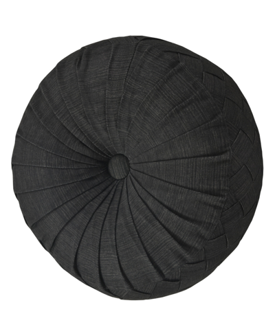 J Queen New York Michalina Tufted Round Decorative Pillow, 15" In Black
